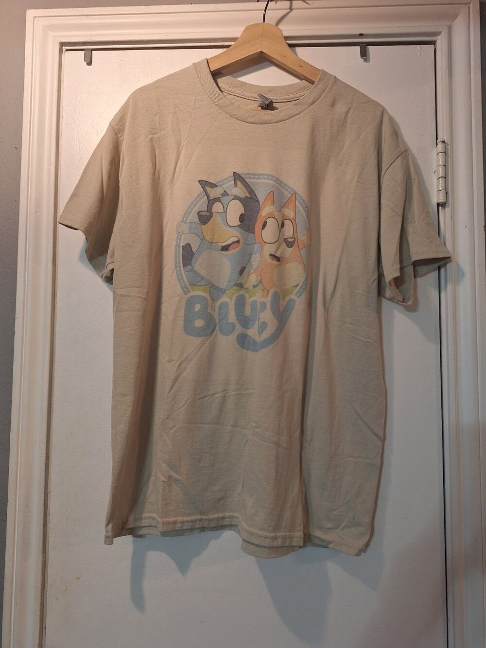 Bluey Men's Tee Beige Size L